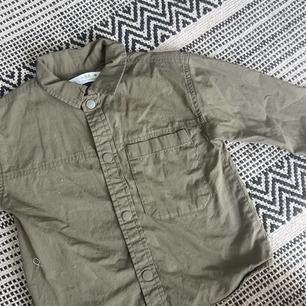 Zara Khaki Green cargo Shirt